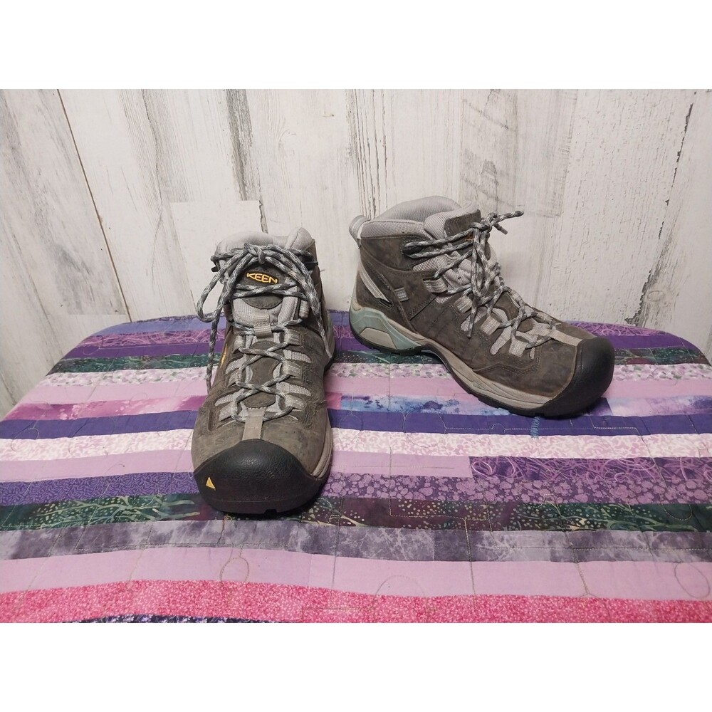 Keen Detroit XT Mid Waterproof Women Size 8.5 Magnet/Sterling Blue Work Boot
